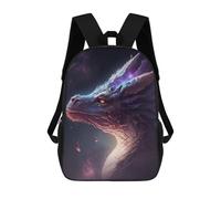 sinyumoney Pink Space Dragon Children's Backpacks Kids Fun School Bag Boys Backpack Travel Bag Student Schoolbag Book Stationery Bag Chool Bags 17inch