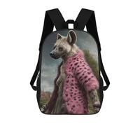 sinyumoney Pink Spotted Hyena Kids Backpacks Children Bag,Anime Bag,Large Capacity Kids Backpack, 3D Printed Children's,Student Schoolbag,Kids Boys Girls School Bag 17inch