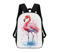 sinyumoney Pink Watercolor Flamingo Backpack School Bag Business Laptop Rucksack Bag Unisex Casual Daypack for Men/Women 17inch