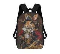 sinyumoney Pirate Bunny Treasure Chest-1 Backpack School Daypacks Business Backpack Water Resistant Bookbag for Camping Outdoor Adventures And Daily Travel 17inch
