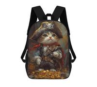 sinyumoney Pirate Cat Treasure Chest-28 Backpack School Bag Computer Rucksack for School/Work/Travel for Camping Outdoor Adventures And Daily Travel 17inch