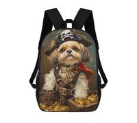 sinyumoney Pirate Dog Treasure Chest-107 Backpack School Bag Backpack For Girls Boys Backpacks Large Capacity Kids Backpack Lightweight School Bags For Kids Students 17inch