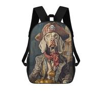 sinyumoney Pirate Dog Treasure Chest-115 Kids Backpack, Backpack School Bag, Backpacks Kids School 3D Printed School Bags for Elementary And Middle School Students Teens Birthday Gift 17inch