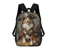 sinyumoney Pirate Dog Treasure Chest-34 Children's Backpacks School Backpack 3D Printed for Kids Travel Rucksacks Book Bags Kids 17inch School Bag