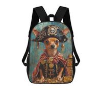 sinyumoney Pirate Dog Treasure Chest-74 3D Printed 17inch Kids School Backpack School Bag Fashion Rucksacks for Boys Elementary And Middle School Students