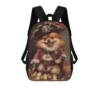 sinyumoney Pirate Dog Treasure Chest-91 Children's Backpacks School Backpack 3D Printed for Kids Travel Rucksacks Book Bags Kids 17inch School Bag