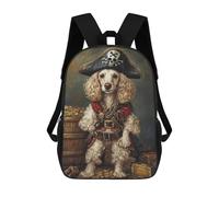 sinyumoney Pirate Dog Treasure Chest-93 17inch School Bag 3D Printed Children's School Backpack Casual Fashion Travel Backpacks for Kids School Students