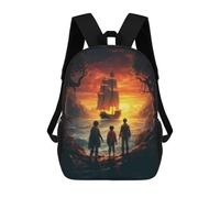 sinyumoney Pirate Kids Adventure Daypack Casual Backpacks School Bag For Girls Boys High College Teenagers Rucksack Men Women Travel Laptop Rucksack College Bookbag 17inch