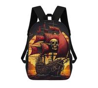 sinyumoney Pirate Ship at Sunset -1 Backpack School Water Resistant Travel Backpack Computer Bag for Girls Boys Teenage 17inch