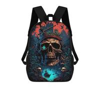 sinyumoney Pirate Skull Adventure Kids School Backpack 3D Printed Fashion School Bag Casual School Bag for Boys Elementary And Middle School Students 17inch