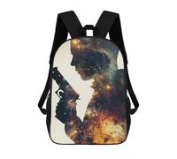 sinyumoney Pistol Galaxy Silhouette School Backpack Daypacks Business Backpack Water Resistant Bookbag for Campus Outdoor Travel Sports 17inch
