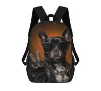 sinyumoney Pit Bull in Sunglasses Backpacks Kids School Backpack School Bag 3D Printed School Bag for Boys Elementary And Middle School Students 17inch