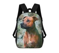 sinyumoney Pit Bull Portrait Backpack School Bag Lightweight Schoolbag Dayback Bookbag College for Men/Women 17inch