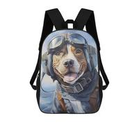 sinyumoney Pitbull Pilot School Backpack 3D Printed Children's 17inch Backpacks Bag Bookbag for Kids Boy Girl Book Bags Kids School Bag Travel Rucksacks