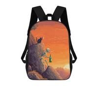 sinyumoney Pixel Art Skeleton And Cat Backpack School Daypacks Business Backpack Water Resistant Bookbag for Men, Women & Teenage Boys 17inch