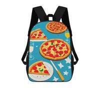 sinyumoney Pizza Party Kids School Backpack School Bag 3D Printed School Bag for Boys Elementary And Middle School Students 17inch