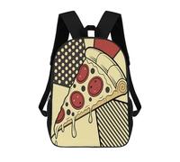 sinyumoney Pizza Slice Pop Art Illustration Backpacks 3D Printed Kids School Backpack Outdoor Casual Daypack Fashion Casual Children Backpacks Cute Travel Bags 17inch
