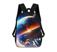 sinyumoney Planet Accessing Space Backpack 3D Printed Children's School Backpack Kids Travel Backpacks High Capacity Book Bags Children's Backpack Rucksack 17inch