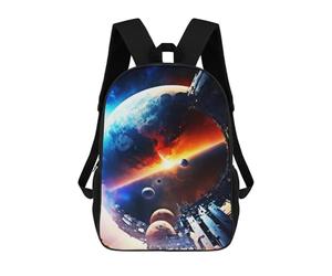 sinyumoney Planet Accessing Space Backpack 3D Printed Children's School Backpack Kids Travel Backpacks High Capacity Book Bags Children's Backpack Rucksack 17inch