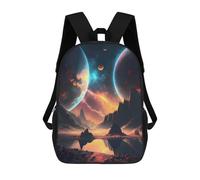 sinyumoney Planet Connection Lake Rucksack Lightweight Schoolbag Dayback Bookbag College for Girl, Teen Girls 17inch