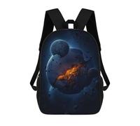 sinyumoney Planet Go Boom 17inch School Bag 3D Printed Children's School Backpack Casual Fashion Travel Backpacks for Kids School Students