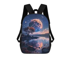 sinyumoney Planet Lake Reflection Backpack School Travel College Rucksack Backpacks for Men, Women & Teenage Boys 17inch
