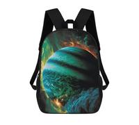 sinyumoney Planetary Aurora Celestial Dance of Lights Rucksacks 3D Printed Children Backpacks Fashion Casual Daypack Cute Travel Bags Outdoor Casual Daypack for Boy And Girl 17inch
