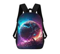 sinyumoney Planetary Collision in Space Children's School Backpack Fashion Casual Children's Backpacks 3D Printed School Bags Boy Large Backpack 17inch