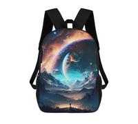 sinyumoney Planetary Horizon School Backpack for Girls Backpack Water Repellent Casual Daypack Lightweight Rucksack Boy Girl School Backpack 17inch