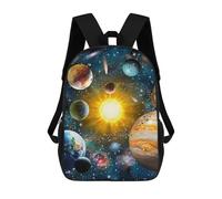 sinyumoney Planetary Odyssey in Space Children's Backpack, Schoolbag Large Capacity Students Bookbag Rucksack Knapsack for Boys Girls Adults Teen 17inch
