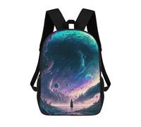 sinyumoney Planetary Reflections Kids Children School Backpack 17 Inch Bookbags Casual Travel Rucksack Boys Girls Large Capacity Daypack 17inch