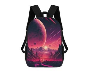 sinyumoney Planetary Sunset Landscape -1 Backpack School Secondary Causal Travel High School Bags for Men/Women 17inch