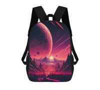 sinyumoney Planetary Sunset Landscape -1 Kids Backpack,School Backpack Kids School Bag 3D Printed Cartoon Large Capacity Backpack for Kids Boys And Girls 17inch