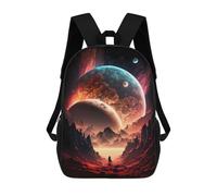 sinyumoney Planetary Valley Fantasy Backpack 3D Printed Children's School Backpack Kids Travel Backpacks High Capacity Book Bags Children's Backpack Rucksack 17inch