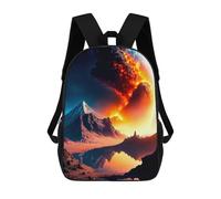 sinyumoney Planetary Volcano Backpack School Bag School Secondary High School College Backpack Travel for Boys/Girls/Teenagers 17inch