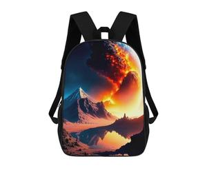 sinyumoney Planetary Volcano Backpack School Bag School Secondary High School College Backpack Travel for Boys/Girls/Teenagers 17inch