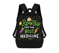 sinyumoney Plants Are The Best Children's Backpack, 17 Inch 3D Printed School Backpack, Backpack Cartoon Adjustable School Bag for Primary School