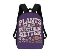 sinyumoney Plants Make Everything Better Flowers School Bags Large Water Resistant Laptop Backpack for Boys/Girls/Teenagers 17inch
