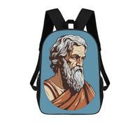 sinyumoney Plato Greek Philosopher Backpacks Kids Student Schoolbag,3D Printed Backpacks,Elementary And Middle School Students Backpacks for Boys Girls 17inch