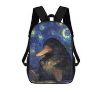 sinyumoney Platypus Starry Night Cute School Backpack High Secondary School Bags Casual Backpack for Girls Boys Teenage 17inch