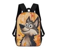 sinyumoney Playful Wolf Illustration Backpack School Business Laptop Rucksack Bag Unisex Casual Daypack for Teenage Girls Boys Women Men 17inch
