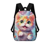 sinyumoney Playing Little Cat Kids School Backpack 17 Inch School Bag 3D Printed School Bag for Boys Elementary And Middle School Students