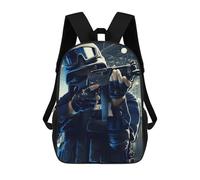 sinyumoney Point Blank Children's School Backpack 3D Printed for Kids Travel Rucksacks Book Bags for Boys Elementary School Students 17inch