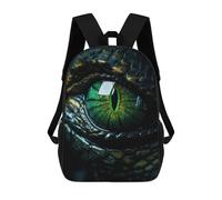 sinyumoney Poison Dragons Green Eye Backpack with Pocket 3D Printed Backpacks, Travel Rucksacks Book Bags Kids School Bag 17inch