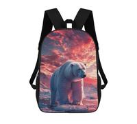 sinyumoney Polar Bear Arctic Sunset School Backpack Work Laptop Backpack Rucksack Bag for Camping Outdoor Adventures And Daily Travel 17inch
