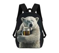 sinyumoney Polar Bear Backpacks Children's Backpacks School Bag 3D Printed Children's School Backpack Fashion Travel Backpacks for Kids Elementary Middle School 17inch
