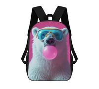 sinyumoney Polar Bear Bubblegum Backpacks Kids School Backpack Fashion School Bag 3D Printed School Bag for Boys Elementary And Middle School Students 17inch
