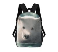 sinyumoney Polar Bear Cub Swimming Backpacks Kids School Backpack School Bag 3D Printed School Bag for Boys Elementary And Middle School Students 17inch