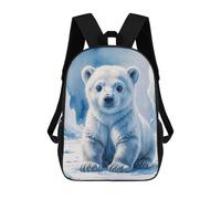 sinyumoney Polar Bear Cub Watercolor Backpack 3D Printed Kids School Backpack High Capacity Travel Backpacks Book Bags Kids Backpack 17inch