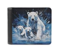 sinyumoney Polar Bear Family in Snow 3D Print Wallet ID Window Coin Leather RFID Banknote Compartments Soft Convenient Wallets 11.7cm*9.5cm